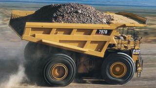 Drifting A 1.3 Million-Pound Dump Truck